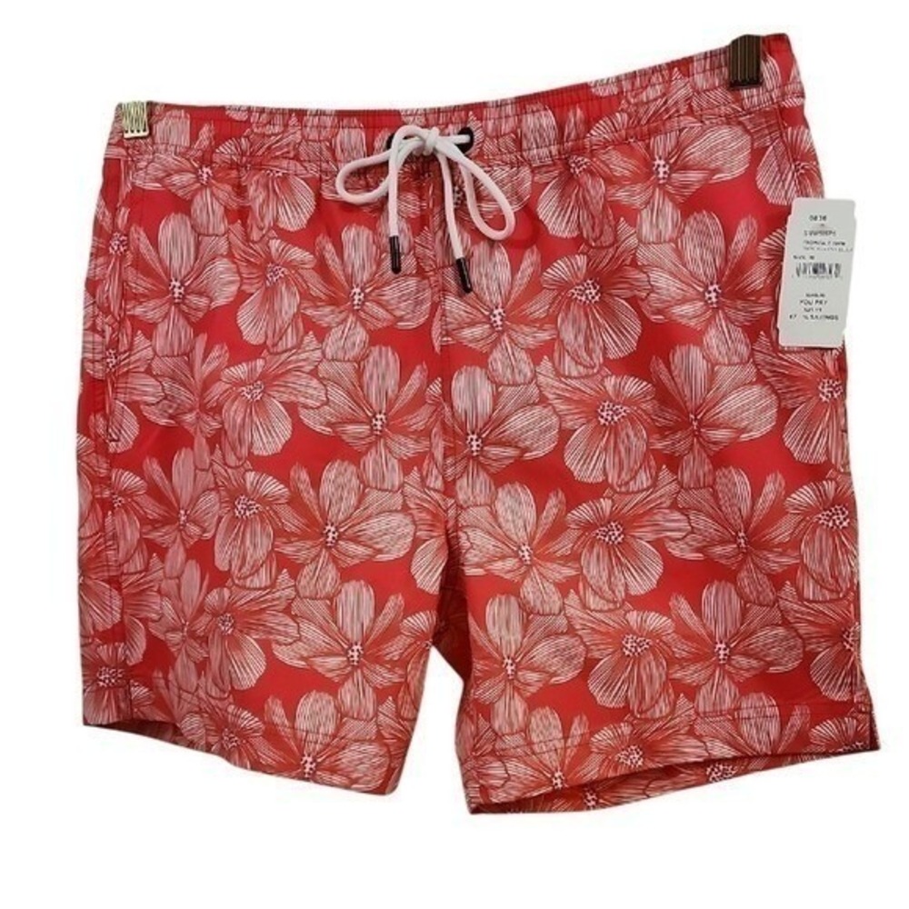 NWT Tropical Swim Bougainville‎ Red, Blue and White Swim Shorts In Small